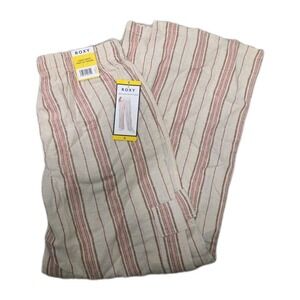 Roxy Women's Striped Cargo Pockets Pants, Pink, Size S